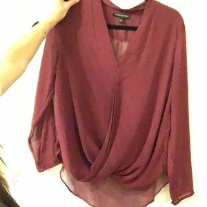 Long sleeve semi sheer banana republic blouse